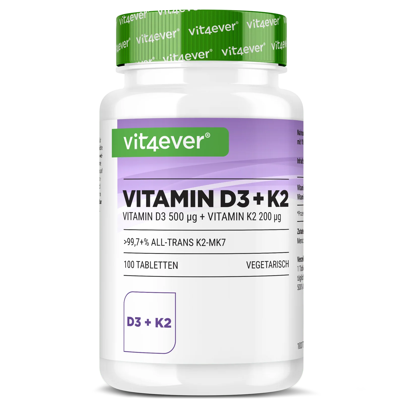 Vit4ever D3-vitamin 20 000 NE + K2-vitamin MK-7 200 µg – 365 tabletta
