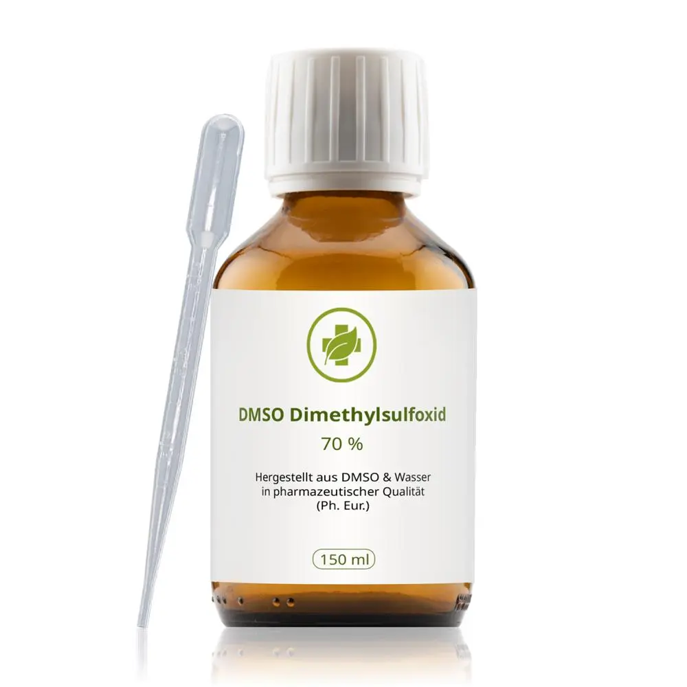 DMSO 70% dimetil-szulfoxid oldat 150 ml – Ph. Eur. minőségű DMSO, barna üvegben, pipettával